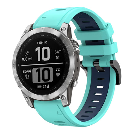 22mm Two-Color Sports Silicone Watch Band, For Garmin Fenix 7, For Garmin Fenix 7 Solar