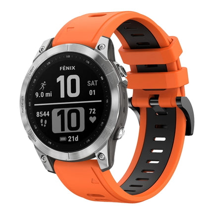 22mm Two-Color Sports Silicone Watch Band, For Garmin Fenix 7, For Garmin Fenix 7 Solar