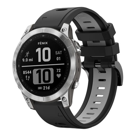 22mm Two-Color Sports Silicone Watch Band, For Garmin Fenix 7, For Garmin Fenix 7 Solar