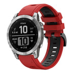 For Garmin Fenix 7 / Red+Black