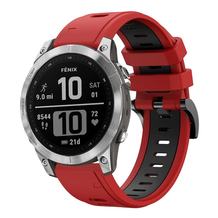 22mm Two-Color Sports Silicone Watch Band, For Garmin Fenix 7, For Garmin Fenix 7 Solar