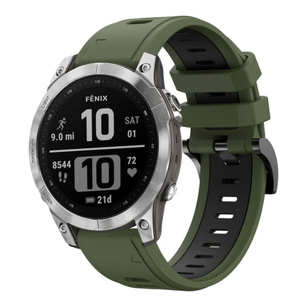 22mm Two-Color Sports Silicone Watch Band, For Garmin Fenix 7, For Garmin Fenix 7 Solar
