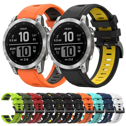22mm Two-Color Sports Silicone Watch Band, For Garmin Fenix 7, For Garmin Fenix 7 Solar