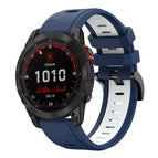 For Garmin Fenix 7 Solar / Midnight Blue + White