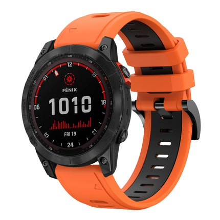 22mm Two-Color Sports Silicone Watch Band, For Garmin Fenix 7, For Garmin Fenix 7 Solar