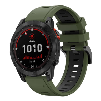22mm Two-Color Sports Silicone Watch Band, For Garmin Fenix 7, For Garmin Fenix 7 Solar