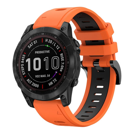 22mm Two-Color Sports Silicone Watch Band, For Garmin Fenix 7 Sapphire Solar, For Garmin EPIX Gen 2