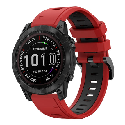 22mm Two-Color Sports Silicone Watch Band, For Garmin Fenix 7 Sapphire Solar, For Garmin EPIX Gen 2
