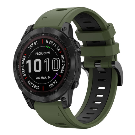 22mm Two-Color Sports Silicone Watch Band, For Garmin Fenix 7 Sapphire Solar, For Garmin EPIX Gen 2