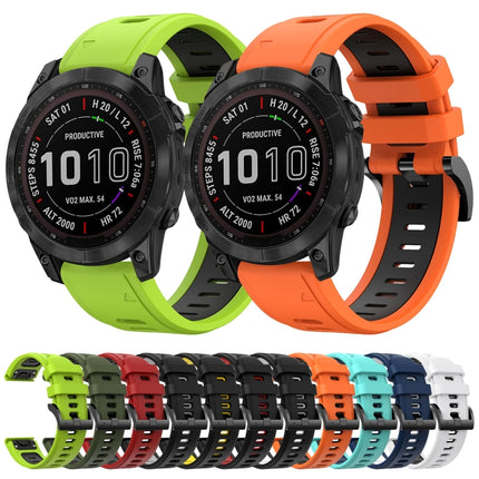 22mm Two-Color Sports Silicone Watch Band, For Garmin Fenix 7 Sapphire Solar, For Garmin EPIX Gen 2