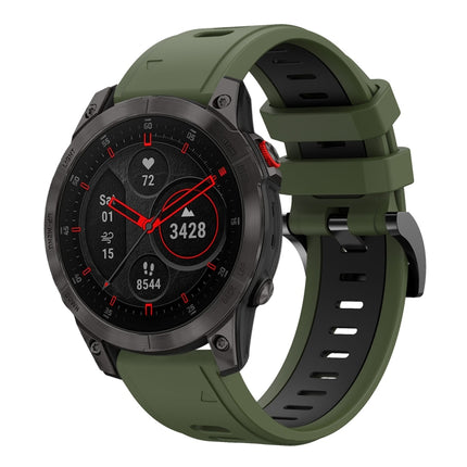 22mm Two-Color Sports Silicone Watch Band, For Garmin Fenix 7 Sapphire Solar, For Garmin EPIX Gen 2