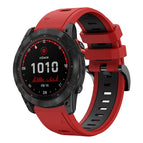 For Garmin Fenix 7X / Red+Black