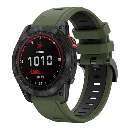 26mm Two-Color Sports Silicone Watch Band, For Garmin Fenix 7X, For Garmin Fenix 7X Solar
