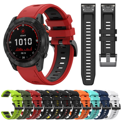 26mm Two-Color Sports Silicone Watch Band, For Garmin Fenix 7X, For Garmin Fenix 7X Solar