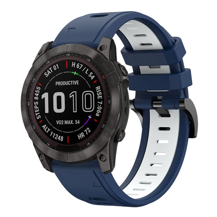 26mm Two-Color Sports Silicone Watch Band, For Garmin Fenix 7X, For Garmin Fenix 7X Solar