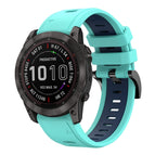 For Garmin Fenix 7X Solar / Mint Green + Blue