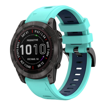 26mm Two-Color Sports Silicone Watch Band, For Garmin Fenix 7X, For Garmin Fenix 7X Solar