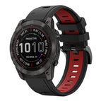 For Garmin Fenix 7X Solar / Black+Red