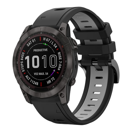 26mm Two-Color Sports Silicone Watch Band, For Garmin Fenix 7X, For Garmin Fenix 7X Solar