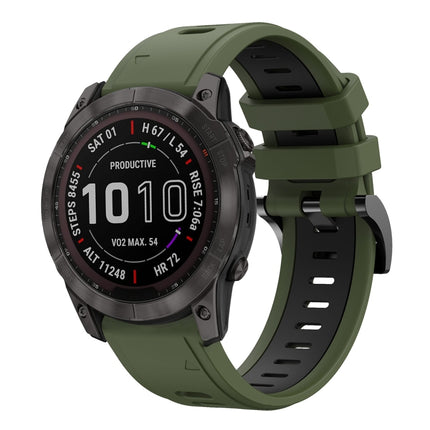 26mm Two-Color Sports Silicone Watch Band, For Garmin Fenix 7X, For Garmin Fenix 7X Solar