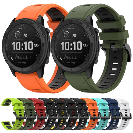 26mm Two-Color Sports Silicone Watch Band, For Garmin Tactix Delta, For Garmin Enduro