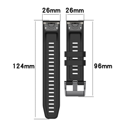 26mm Two-Color Sports Silicone Watch Band, For Garmin Tactix Delta, For Garmin Enduro