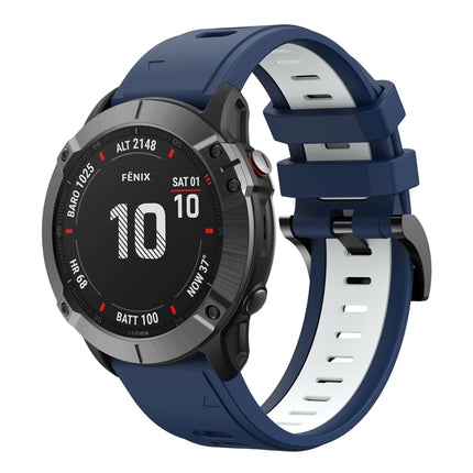 26mm Two-Color Sports Silicone Watch Band, For Garmin Fenix 6X, For Garmin Fenix 6X Pro