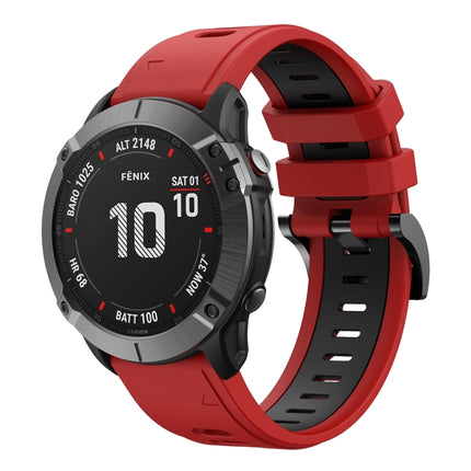 26mm Two-Color Sports Silicone Watch Band, For Garmin Fenix 6X, For Garmin Fenix 6X Pro