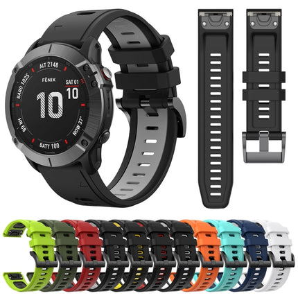26mm Two-Color Sports Silicone Watch Band, For Garmin Fenix 6X, For Garmin Fenix 6X Pro