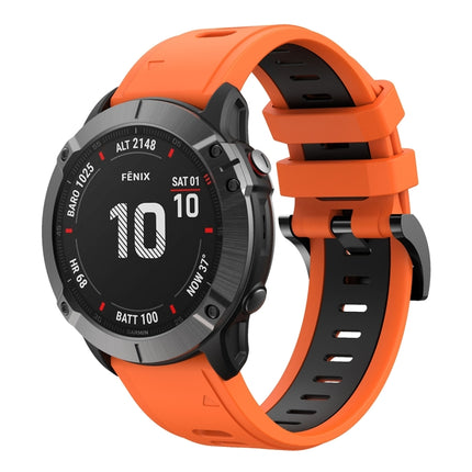 26mm Two-Color Sports Silicone Watch Band, For Garmin Fenix 6X, For Garmin Fenix 6X Pro