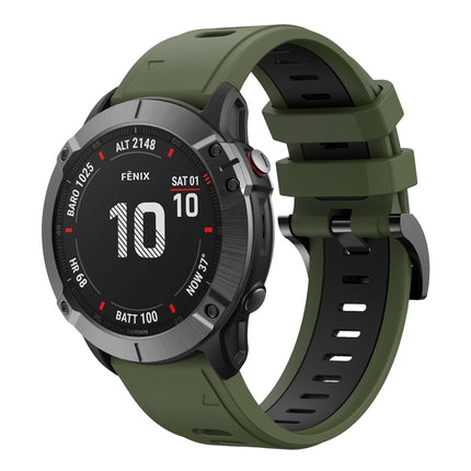 26mm Two-Color Sports Silicone Watch Band, For Garmin Fenix 6X, For Garmin Fenix 6X Pro