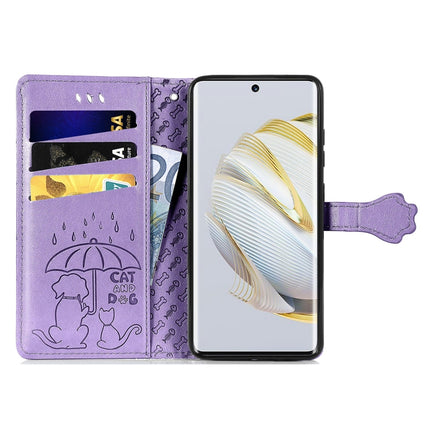 Cat and Dog Embossed Leather Phone Case, For Huawei Nova 10, For Nokia G400, For Sony Xperia 5 IV