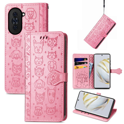 Cat and Dog Embossed Leather Phone Case, For Huawei Nova 10, For Nokia G400, For Sony Xperia 5 IV