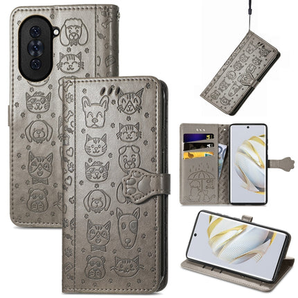 Cat and Dog Embossed Leather Phone Case, For Huawei Nova 10, For Nokia G400, For Sony Xperia 5 IV