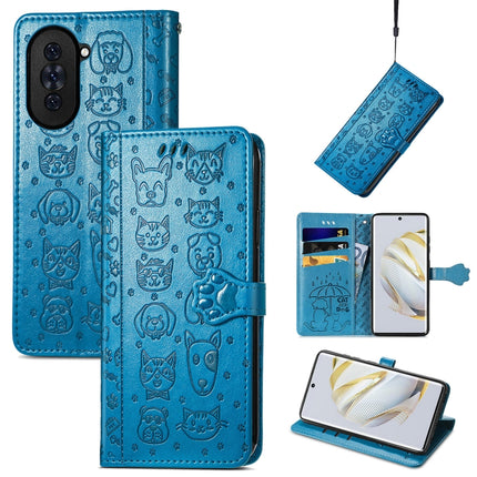 Cat and Dog Embossed Leather Phone Case, For Huawei Nova 10, For Nokia G400, For Sony Xperia 5 IV
