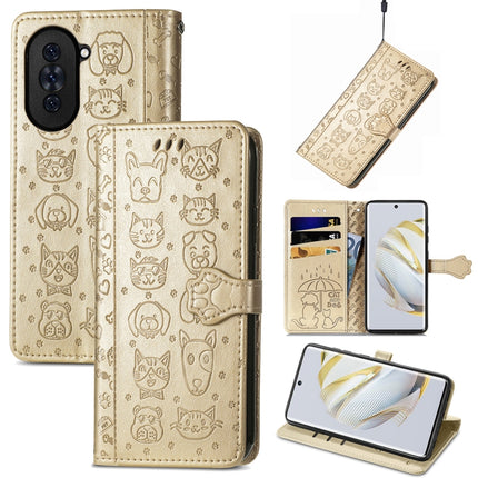 Cat and Dog Embossed Leather Phone Case, For Huawei Nova 10, For Sony Xperia 5 IV, For Xiaomi Redmi Note 11T