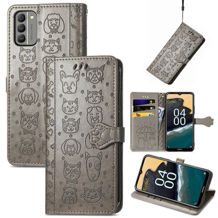 Cat and Dog Embossed Leather Phone Case, For Huawei Nova 10, For Nokia G400, For Sony Xperia 5 IV