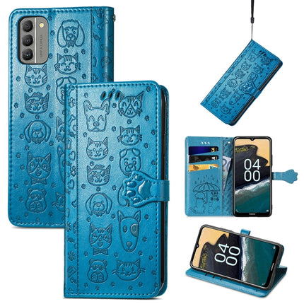 Cat and Dog Embossed Leather Phone Case, For Huawei Nova 10, For Nokia G400, For Sony Xperia 5 IV