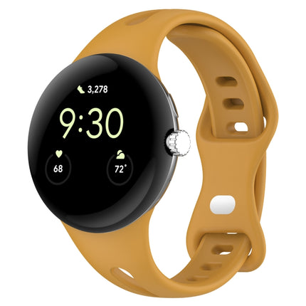 Water Drop Slimming Butterfly Button Solid Silicone Band, For Google Pixel Watch 5 / 4 / 3 / 2 / 1 41mm