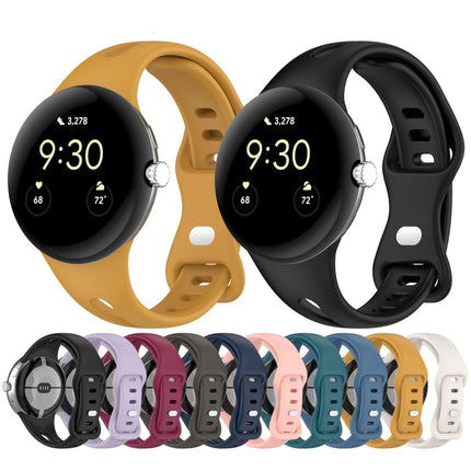 Water Drop Slimming Butterfly Button Solid Silicone Band, For Google Pixel Watch 5 / 4 / 3 / 2 / 1 41mm