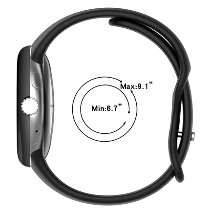 Water Drop Slimming Butterfly Button Solid Silicone Band, For Google Pixel Watch 5 / 4 / 3 / 2 / 1 41mm