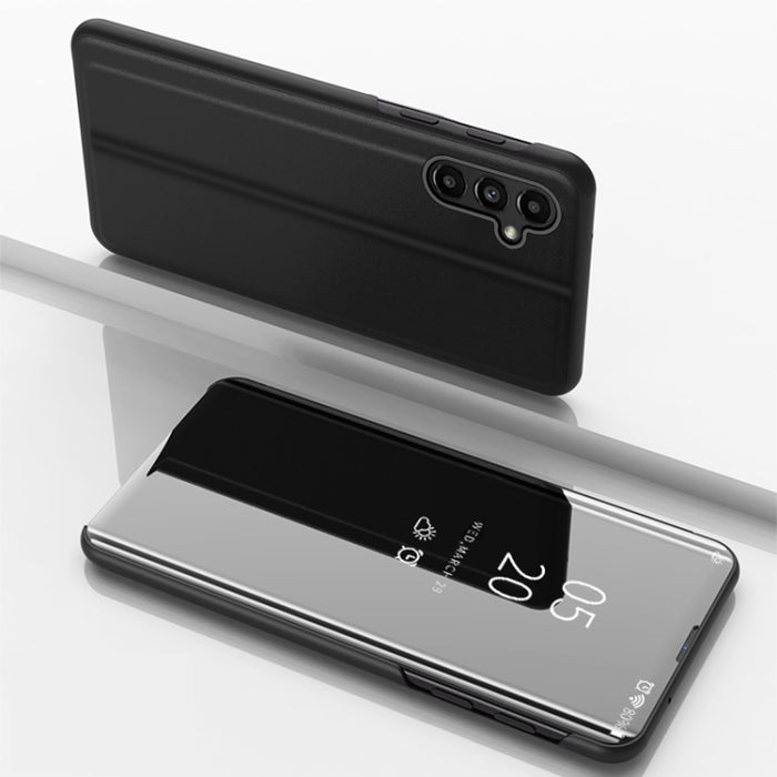 Plated Mirror Horizontal Flip Leather Case with Holder, For Samsung Galaxy A14 5G