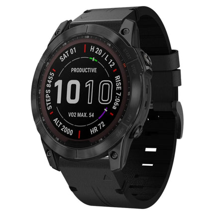 26mm Leather Steel Buckle Watch Band, For Garmin Tactix Delta, For Garmin Descent MK 2i, For Garmin Tactix 7 Pro, For Garmin Fenix 3, For Garmin Fenix 5X Plus, For Garmin Enduro 2, For Garmin Fenix 6X Pro, For Garmin Fenix 7X