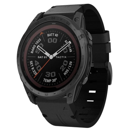 26mm Leather Steel Buckle Watch Band, For Garmin Tactix Delta, For Garmin Descent MK 2i, For Garmin Tactix 7 Pro, For Garmin Fenix 3, For Garmin Fenix 5X Plus, For Garmin Enduro 2, For Garmin Fenix 6X Pro, For Garmin Fenix 7X