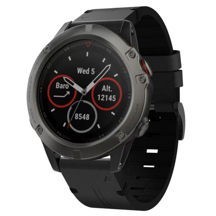 26mm Leather Steel Buckle Watch Band, For Garmin Fenix 6X, For Garmin Fenix 5X Sapphire, For Garmin Tactix Delta, For Garmin Descent MK 2i, For Garmin Tactix 7 Pro, For Garmin Fenix 3, For Garmin Fenix 5X Plus, For Garmin Enduro 2