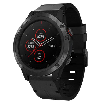 26mm Leather Steel Buckle Watch Band, For Garmin Fenix 6X, For Garmin Fenix 5X Sapphire, For Garmin Tactix Delta, For Garmin Descent MK 2i, For Garmin Tactix 7 Pro, For Garmin Fenix 3, For Garmin Fenix 5X Plus, For Garmin Enduro 2