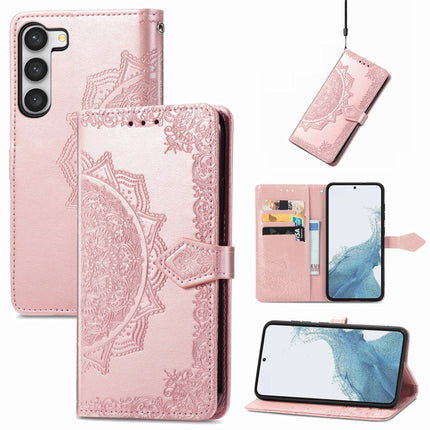 Mandala Flower Embossed Leather Phone Case, For Samsung Galaxy S23 Ultra 5G