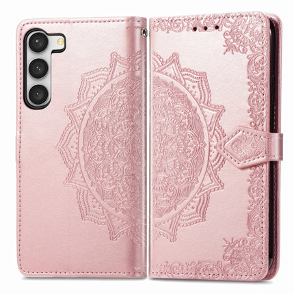 Mandala Flower Embossed Leather Phone Case, For Samsung Galaxy S23 Ultra 5G
