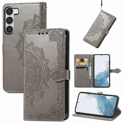 Mandala Flower Embossed Leather Phone Case, For Samsung Galaxy S23 Ultra 5G