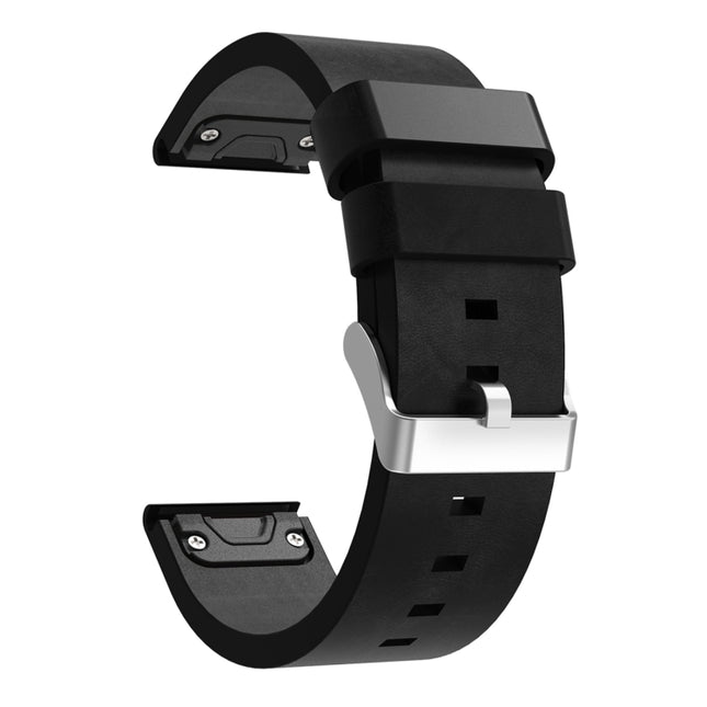 26mm Leather Steel Buckle Watch Band, For Garmin Fenix 7X, For Garmin Fenix 7X Solar, For Garmin Tactix 7, For Garmin Tactix 7Pro, For Garmin Tactix Delta, For Garmin Enduro 2, For Garmin Fenix 6X, For Garmin Fenix 6X Pro, For Garmin Fenix 6X Sapphire ...